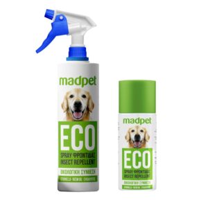 ΕΝΤΟΜΟΑΠΩΘΗΤΙΚΟ SPRAY CITRONELLA 500ml για σκύλους με συνδυασμό Citronella – Neem Oil – Έλαιο Ευκαλύπτου. Κατάλληλα για καθημερινή χρήση με ουδέτερο pH. Μπορεί να χρησιμοποιηθεί και για ψεκασμό χώρου (Σπίτι σκύλου, βεράντα κλπ).